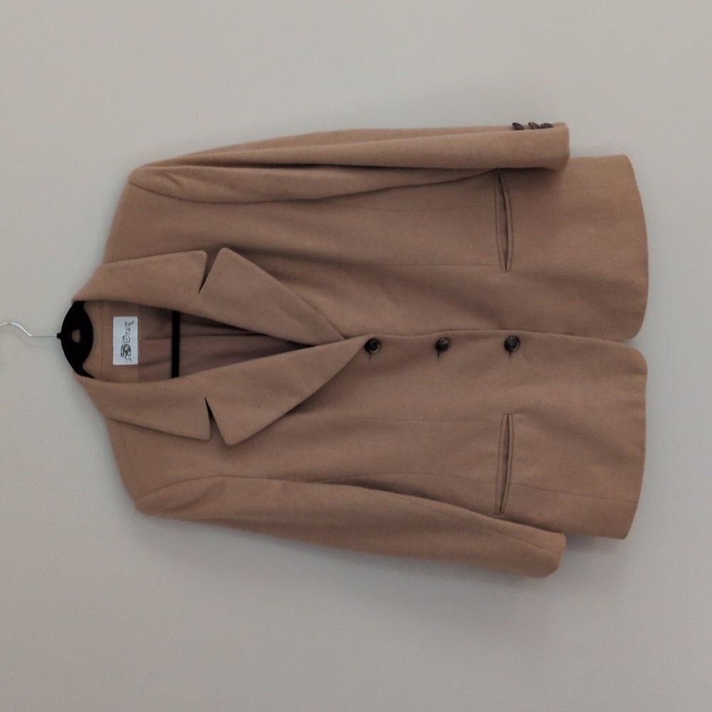 VINTAGE TAN CAMEL HAIR Wool Blend BLAZER SIZE 12
